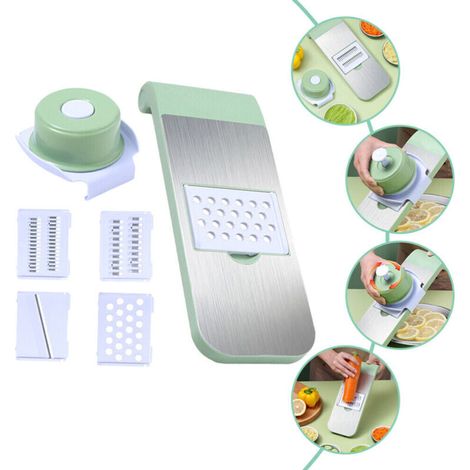 1 Jeu Coupe-légumes De Cuisine Spiraliseur, Manual Vegetable Potato Slicer, Inoxydable household Nourriture Machine De Découpe, 4 Lames Tranchantes en Acier Inoxydable Interchangeables (1/3)