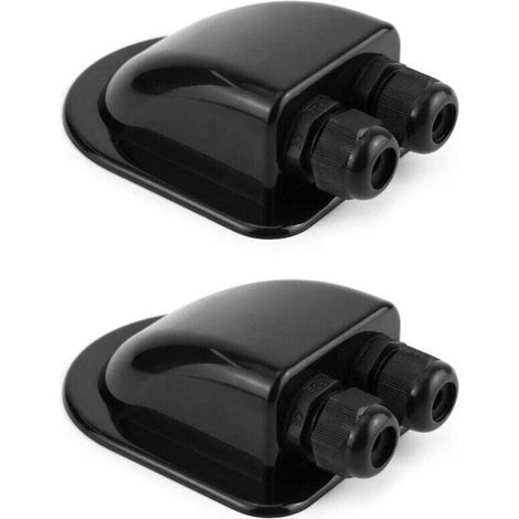 Presse-étoupe de toit Ulisem, lot de 2, étanche IP68, pour câbles solaires, boîtier d'entrée de câble double résistant aux intempéries, presse-étoupe ABS pour caravane et bateau, noir (1/4)
