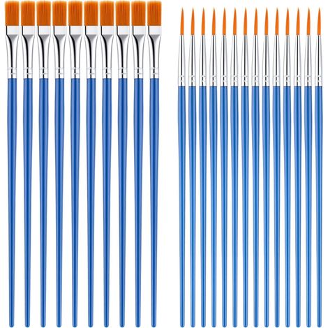 Set of 70 small decorative paintbrushes, round/flat tip, fine brushes for art painting, oil painting, acrylic, watercolor (1/5)
