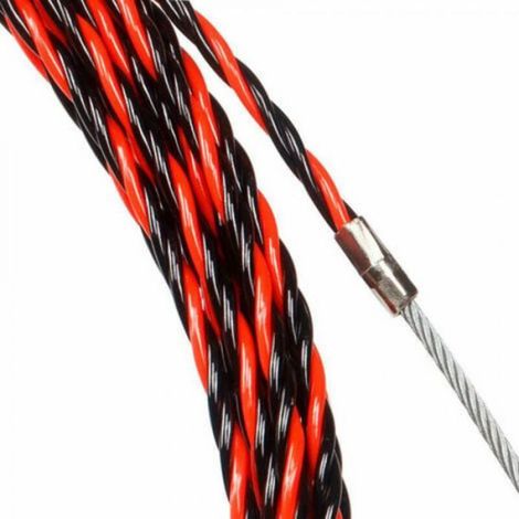 Tire-fil - 50 M - Diamètre 6 Mm - Polyester 3 Torsions - Tête De Guidage À Ressort - Pour Conduits Et Espaces Confinés (1/5)