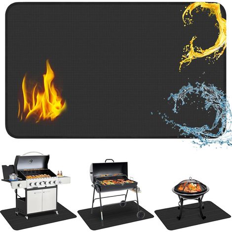 Tapis de barbecue d'extérieur 180 x 100cm, Tapis Barbecue Sol Exterieur Tapis de Barbecue Exterieur pour Barbecue en Plein Air, Camping, Patio - Imperméable, Résistant à l'huile, Ignifuge (1/5)