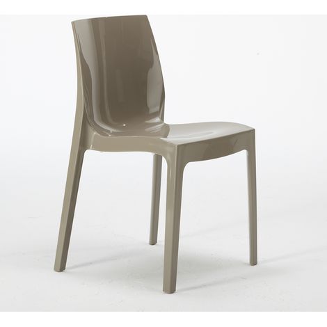 Sedie per cucina e bar Ice Grand Soleil in polipropilene impilabile - Beige