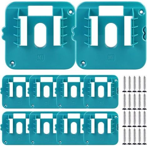 Paquet de 10 supports de batterie pour batteries Makita 14,4-18 V, support de batterie Makita, support de machine/support d'outils pour BL1860 BL1850 BL1840 BL1830 (avec 20 vis, pas de batterie) (1/5)