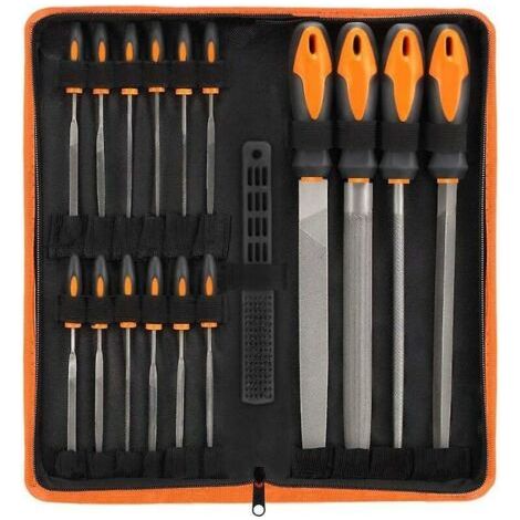 Ensemble de 17 limes combinées en métal lime ronde en acier ensemble d'outils de meulage abrasif (1/5)