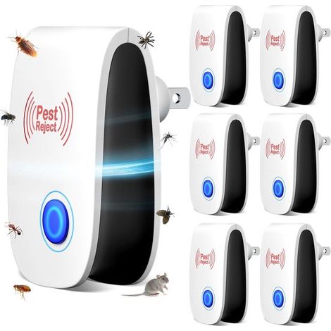 stuks Ultrasoon ongedierteverjager - Muizenverjager - Veilig, stil, energiezuinig - Elektronische plug-in voor knaagdieren, muggen, kakkerlakken, spinnen, mieren, enz. - Geschikt voor thuis, kantoor e (1/5)