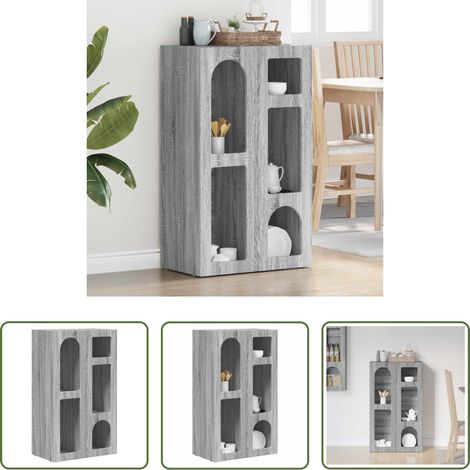 vidaXL Wohnzimmer - Sideboard Graues Sonoma 59 x 35 x 100,5 cm Holzwerkstoff (1/5)