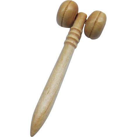 Rouleau de massage relaxant en bois massif à 4 roues pour le visage, les mains, les pieds, le dos et le corps. Outil idéal pour la réflexologie. Massage thérapeutique complet.-AquaForge