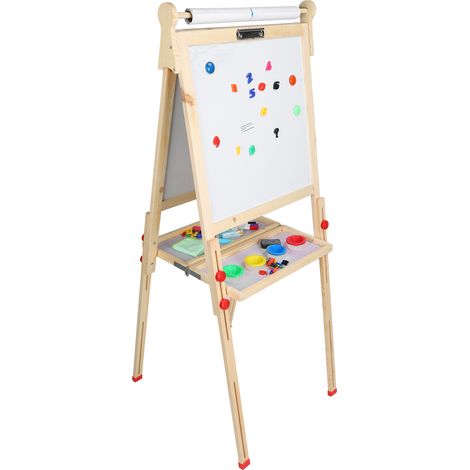 Chevalet de dessin double face pour enfants, tableau blanc et ardoise, hauteur réglable, kit d'accessoires inclus (1/5)