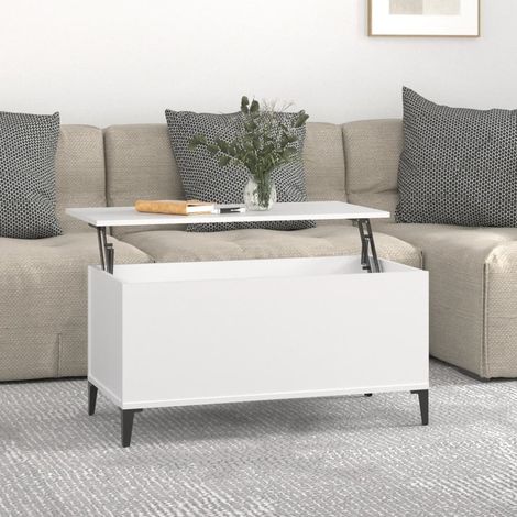 Table basse de salon, Table Café, Blanc 90x44,5x45 cm Bois d'ingénierie OIB8973E (1/5)