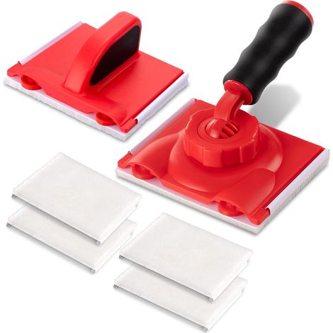 (6, rouge)Lot de 2 Tampon Peinture Outil de Coupe Bordure de Peinture, Coupe-Peinture Manuel & Tampon à Peinture à Poignée Universelle Paint Pad, avec 6 Tampons de Rechange (1/5)