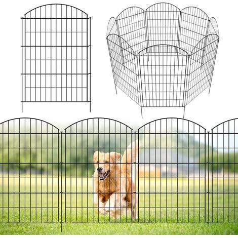 Lot de 5 Clôtures de Jardin Décoratives en Métal - Pas de Creuser - Clôture pour Animaux de Compagnie - Clôture Métallique Inoxydable pour Chien (101cm H X 71cm L (5 Panélés)) (1/5)