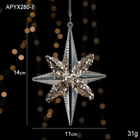 Suspensions de Noël en acrylique transparent à paillettes, ornements flocon de neige pour sapin, décoration festive pour maison, vitrine, fête et ambiance hivernale (1/4)