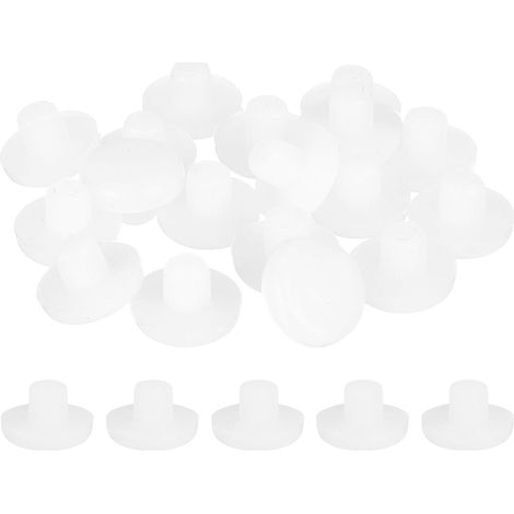 Glass Table Protectors with Rod Non-Slip Rubber Pads for 10 mm Hole Furniture Glides Foot Caps Covers for Chair White (1/5)