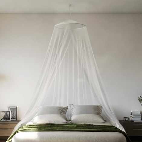 Moskitonetz fürs Bett, 220 cm, weißes Netzgewebe, 56 x 56 x 220 cm (1/5)