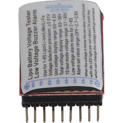 3-teiliges Set 1S-8S Lipo-Akkutester mit akustischem Alarm und LED, RC-Zubehör
