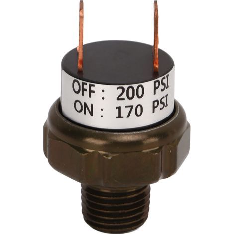 Compresseur D'air Pressostat Compresseur D'air Compresseur de Contrôle de Pression Valve Pièces de Rechange de Voiture en Acier Inoxydable pour Klaxons de Train (170-200PSI). (1/5)