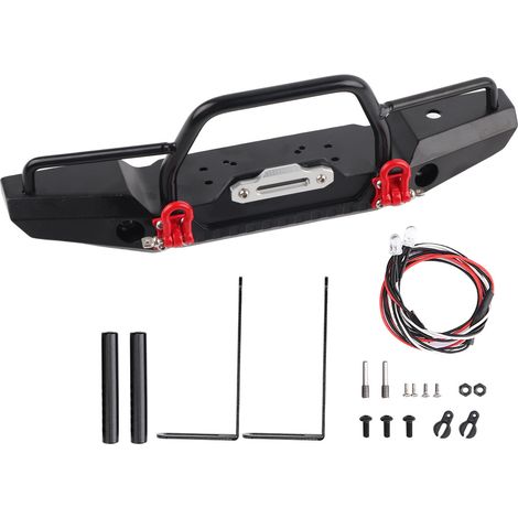 Pare-chocs avant métallique avec LED pour TRX-4 et SCX10II 90046, crawler RC 1/10 (plat) (1/5)