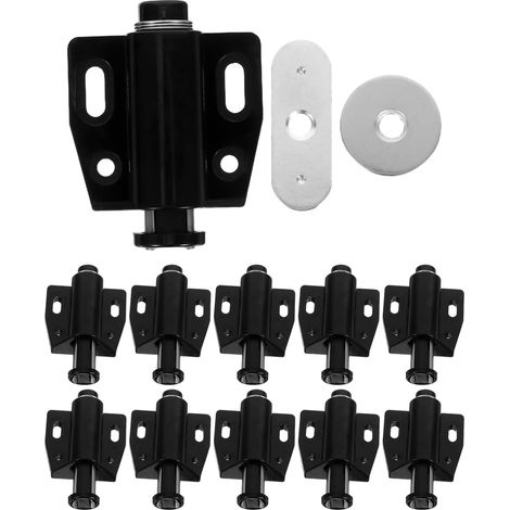 Juegos de pestillos magnéticos con función de rebote automático y absorción de impactos, diseño invisible, paquete de 10 unidades en ABS para puertas de armarios de cocina y baño. (1/5)