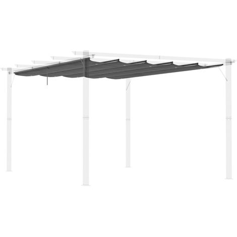 Telo di Ricambio per Pergola da Giardino 350x260 cm in Poliestere Grigio Scuro (1/5)