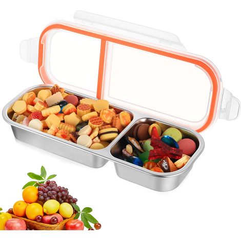 Bento Lunch Box, Boite Bento Box, Boite à Gouter Compartiments, Boîte à Goûter avec 2 Compartiments, Boîtes à Goûter Divisées (1/5)