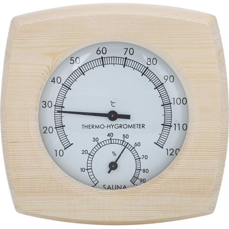 Thermohygromètre en bois thermomètre hygromètre pour accessoire de salle de sauna de salle de bain (1/5)