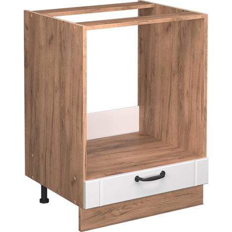 Mobile per forno da incasso Fame-Line, Bianco rustico, 60 cm senza piano di lavoro, Vicco