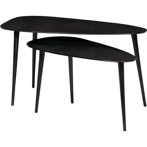 2 tables basses en métal - Noir - TRIANGLE (1/5)