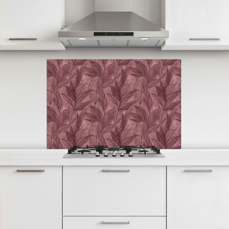 CRÉDENCE CUISINE Feuilles - Motif - Violet 100x65 cm (1/5)