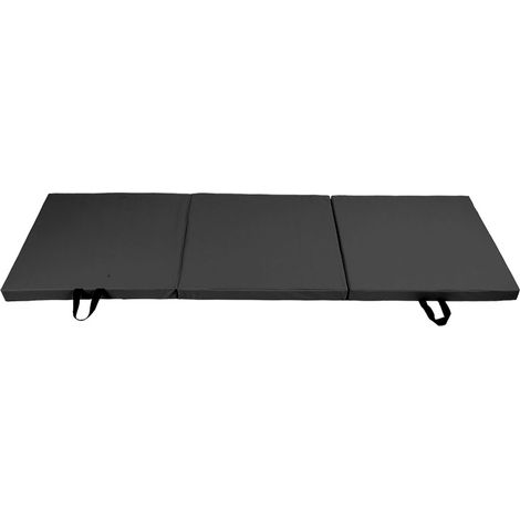 Tapis de sport pliable pour gym, entraînement, gymnastique enfantine, danse, fitness et yoga (noir) (1/5)