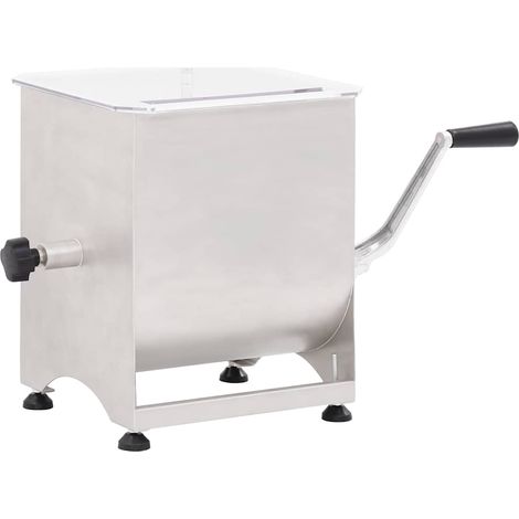 Meat Mixer with Gear Box Silver Stainless Steel vidaXL