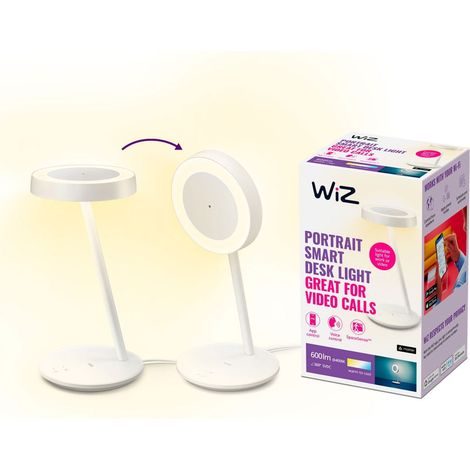 WiZ Portrait, smarte Home Office Tischleuchte mit Ringlicht (7269500) (1/5)