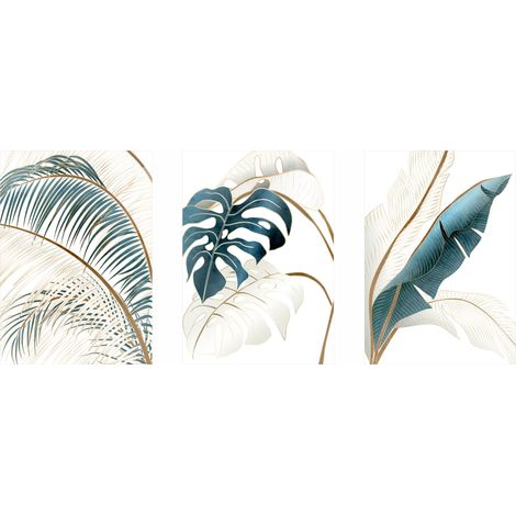 Juego de pósteres: hojas de monstera verdes y amarillas PLN027 (1/5)