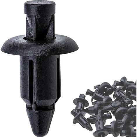 Rivet en Plastique vélo Carénage Garniture Clips en Rivet fixations Moto vis Spire Vitesse Attache Clip écrou Noir Trou de 6mm (1/5)
