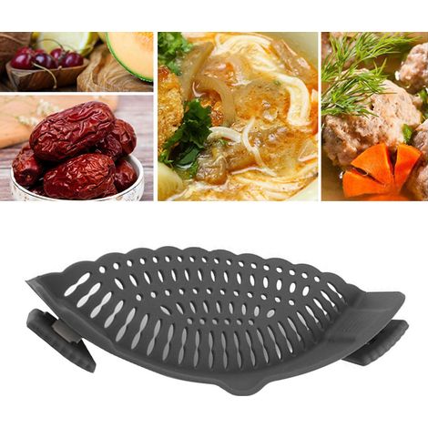 Snap N Strain Topfsieb für Töpfe, Fleisch, Gemüse und Obst, Schwarz, Küchenhelfer (1/5)