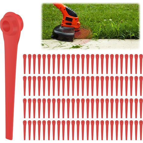 AIDUCHO 100 Rasenmähermesser, Kantenschneidermesser für Gartenrasenmäher, Ersatz-Kunststoffmesser für Rasenmäher, Freischneidermesser für Garten- und Rasenkantenschneider (1/5)
