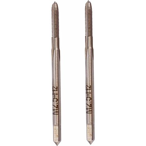 2 pièces tarauds à vis HSS cône métrique pour l'usinage de filetage de Machine à fente droite M2.5x0.45 (1/5)