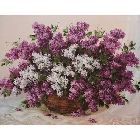 Kit tableau diamant peinture fleur féerique semi-diamant décoration salon art artisanal 8626 (1/5)