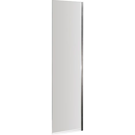 Fixed 6mm Toughened Safety Glass Reversible Bath Screen - 350mm Wide - Chrome (1/5)