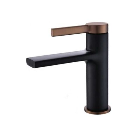 Robinet de salle de bain à poignée unique, robinet de lavabo de salle de bain avec conduites d'alimentation, 1 ou 3 trous, noir (1/4)