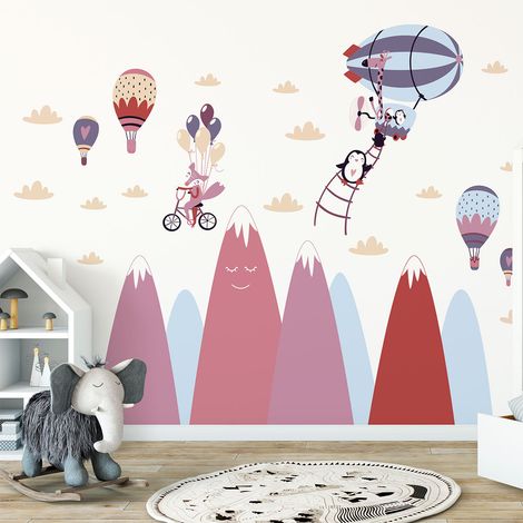 Stickers montagnes scandinaves animaux libres dans l'air 40 x 60 cm (1/5)