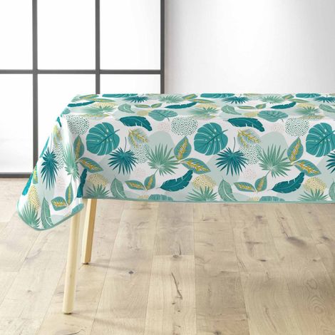Nappe Toile Cirée Imprimé "Plantania" 140x240cm Bleu (1/3)