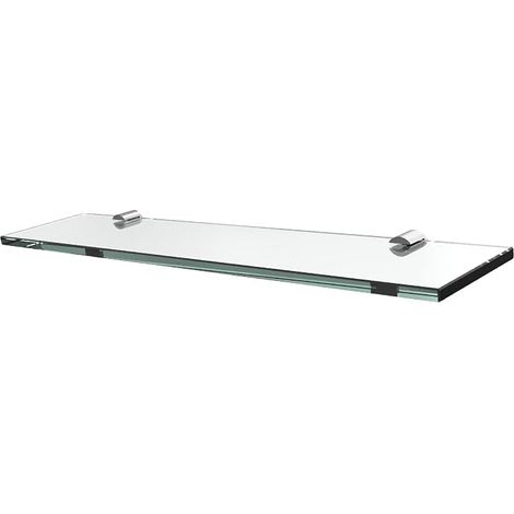 S'AFIELINA Glass Bathroom Shelves, Wall Mounted Bathroom Shelf 8MM Thick Tempered Glass Shelf for Kitchen Living Room and Toilet, 43CM 1 Pack