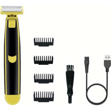 Tondeuse À Barbe Électrique - Moteur Puissant Et Lames Arrondies - Utilisation Humide Et Sèche Avec Poignée Antidérapante - Rechargeable Usb Pour Voyage Et Maison - Kit Complet Avec 4 Peignes (1/5)