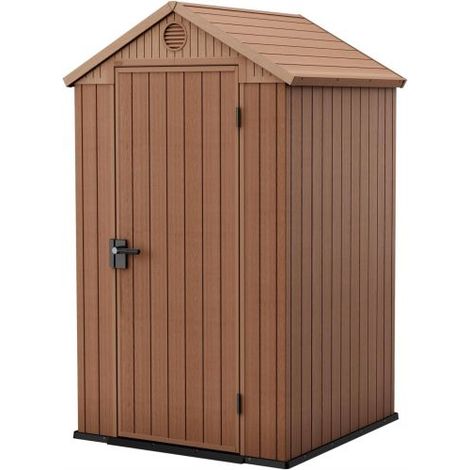 casetta da giardino keter "darwin 4x4" in evotech+ colore marrone con porta battente singola 123,8x117x205,1 cm