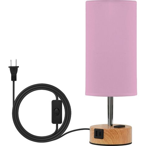 Yuiboo Petite lampe de table unie rose vif uni pour chambre à (1/5)