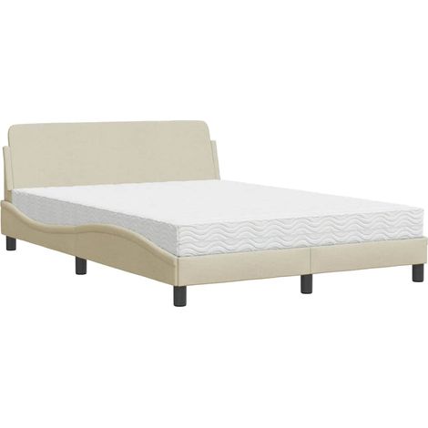 Maison Exclusive - Bett mit Matratze "Dover" Creme 120x200 cm Sto (1/5)