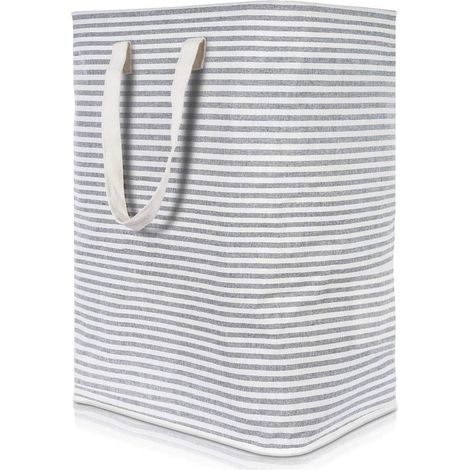 Panier à Linge Sale 72L Pliable Imperméable en Tissu avec Une Grande Capacité Gris, 40x30x60cm (1/5)