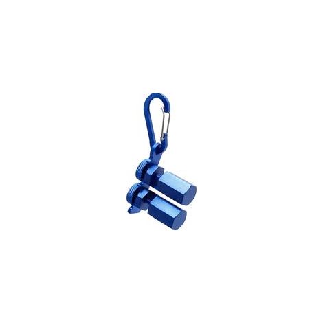 Outil de mesure d'escalier avec mousqueton et équerre de fixation pour la menuiserie et la construction d'escaliers - Compatible avec les équerres de charpentier (bleu) (1/5)