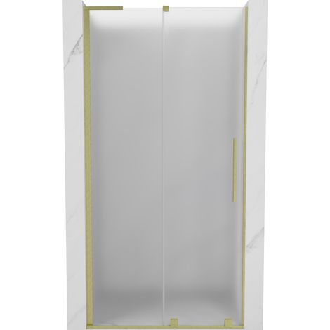 Mexen Velar L puerta de ducha corredera 100 cm, escarchado, dorado cepillado - 871-100-003-31-55 (1/5)