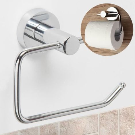 Support Porte-papier Toilette Rouleau Mural Salle de Bain Porte-serviette en papier Chrome Inox Acier-Ywey (1/4)